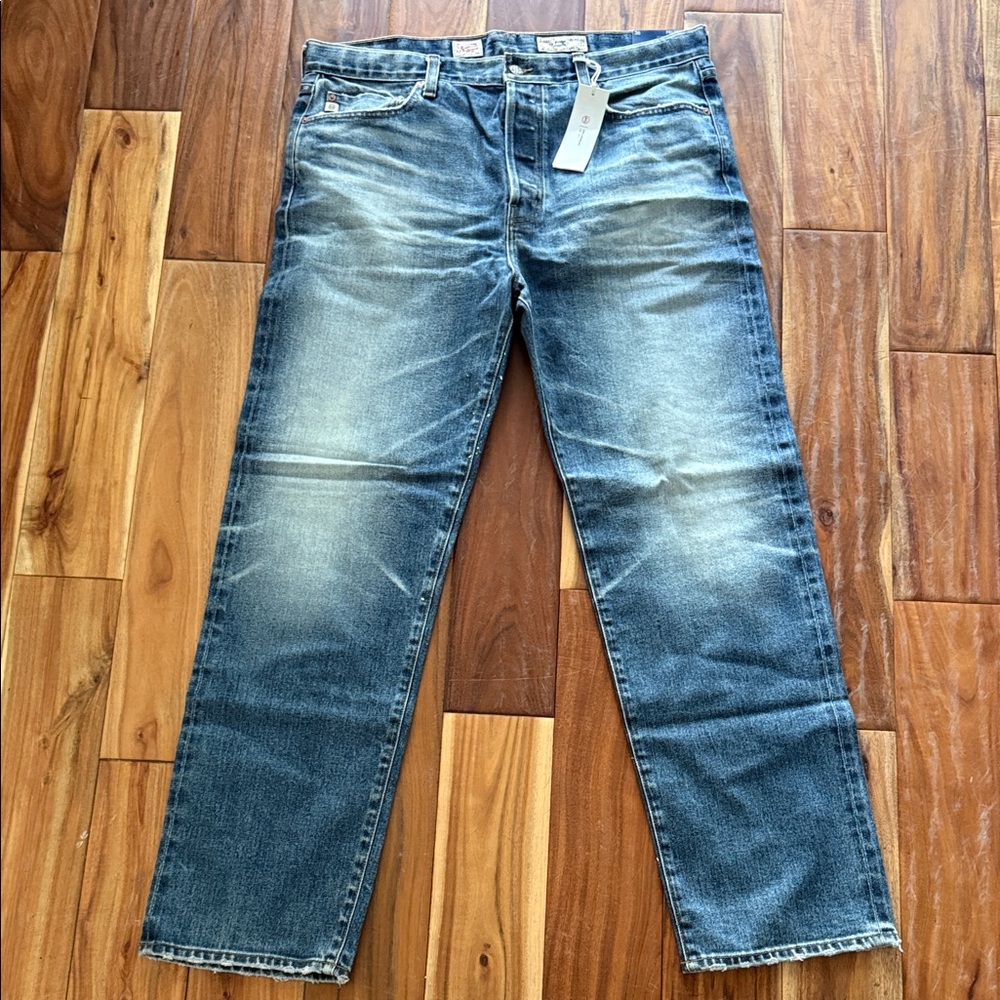 AG Adriano Goldschmied Faded Blue Straight Jeans